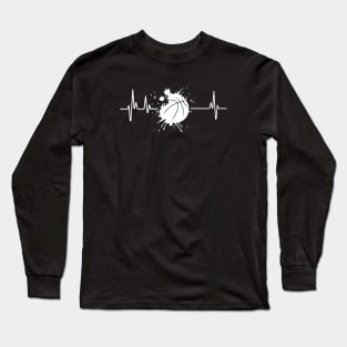 Basketball Heartbeat Shirt Long Sleeve T-Shirt